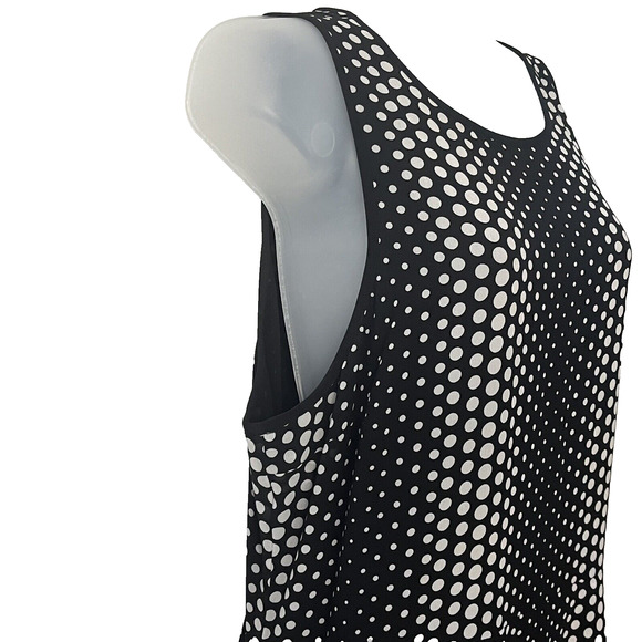 Michael Kors Size 16 Maxi Dress Arailia Asymmetrical Hem Polka Dot Casual Office - Picture 9 of 15